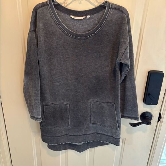 Soft Surroundings Walk in the Park Distressed Sweater in Black size S - Picture 3 of 5